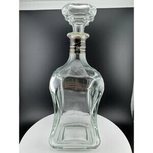 Vintage George Dickel No. 8 Clear Glass Bottle with Stopper Empty Bottle